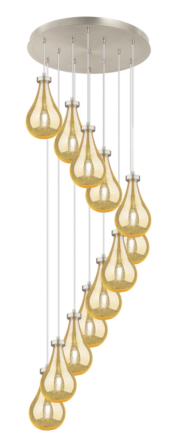 12 Light Pendant by Innovations - Downtown Urban Collection, Brushed Satin Nickel Finish - 126-451-1P-SN-G451-7ME