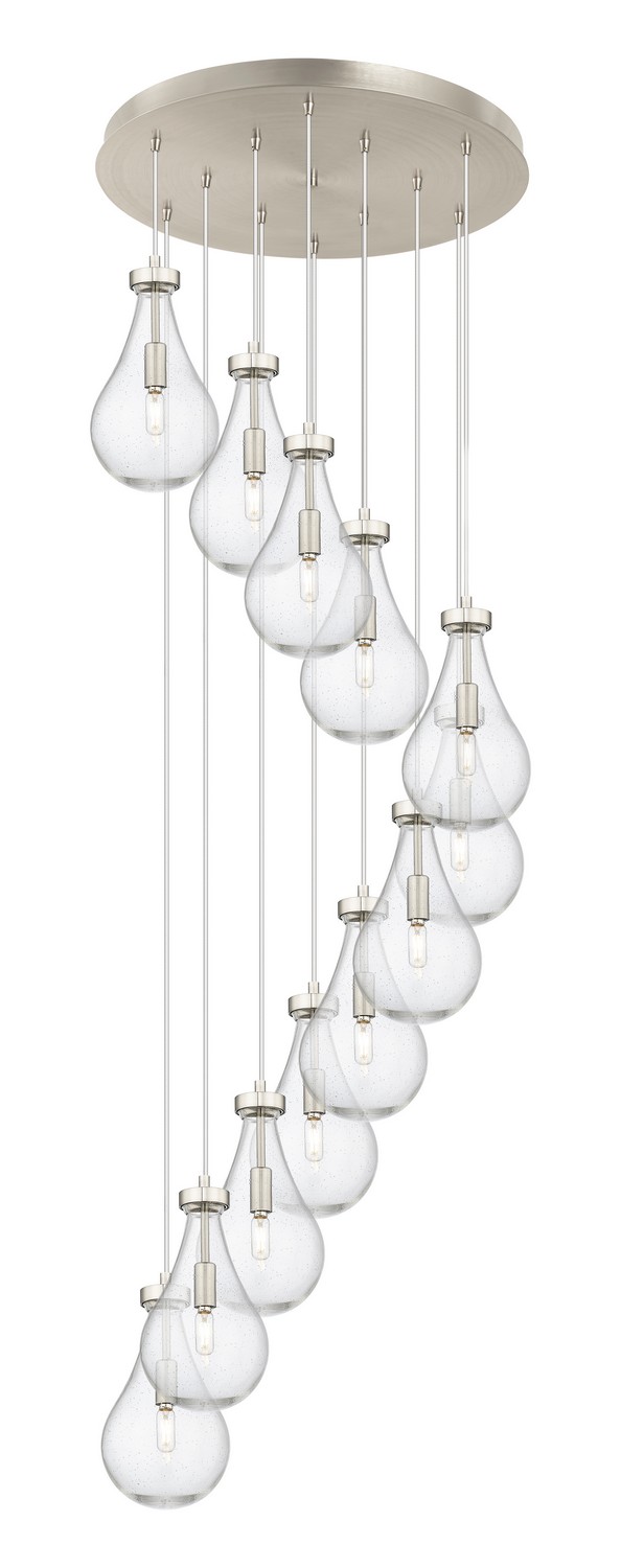 12 Light Pendant by Innovations - Downtown Urban Collection, Brushed Satin Nickel Finish - 126-451-1P-SN-G451-7SDY
