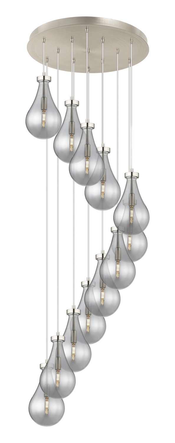 12 Light Pendant by Innovations - Downtown Urban Collection, Brushed Satin Nickel Finish - 126-451-1P-SN-G451-7SM