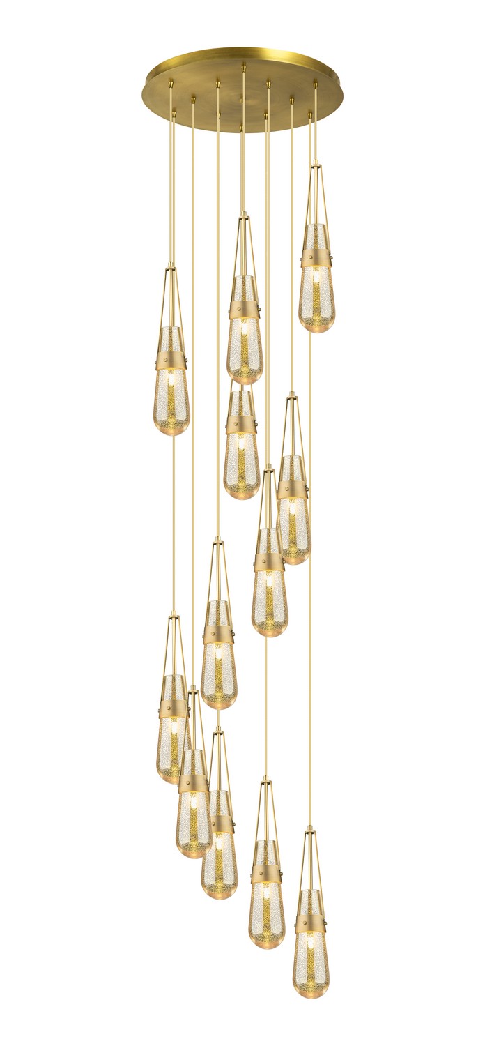 12 Light Pendant by Innovations - Downtown Urban Collection, Brushed Brass Finish - 126-452-1P-BB-G452-4ME