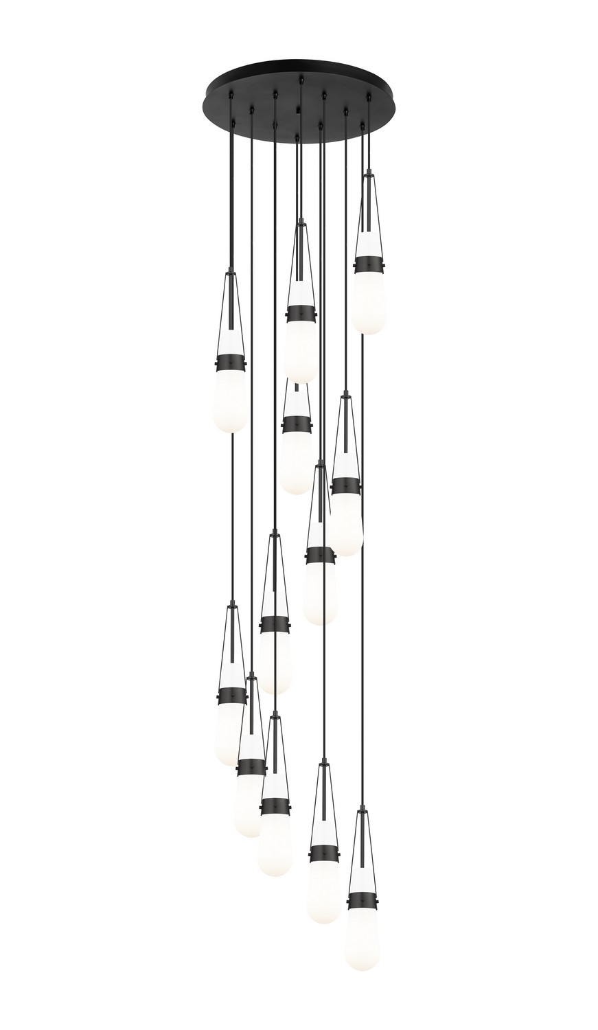12 Light Pendant by Innovations - Downtown Urban Collection, Matte Black Finish - 126-452-1P-BK-G452-4GWH