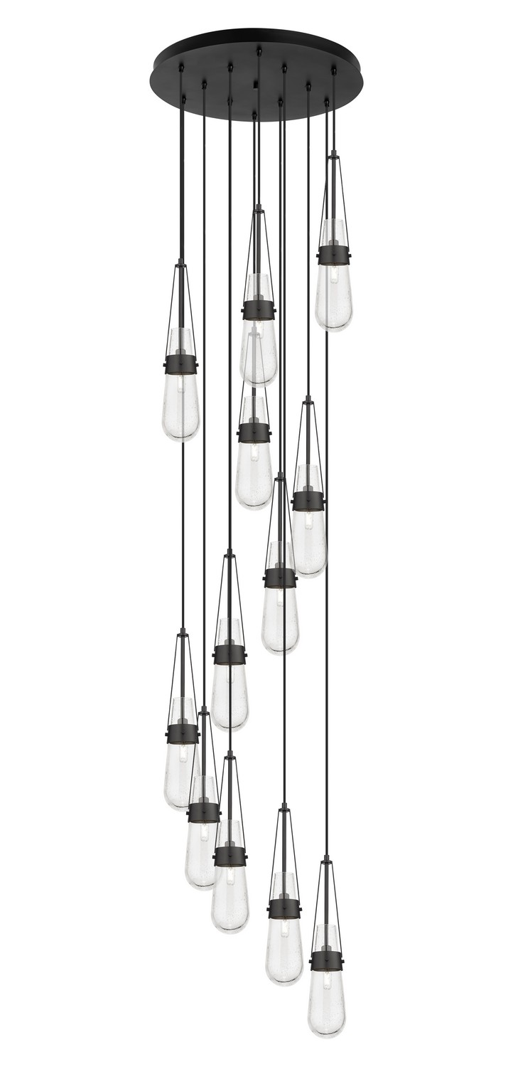 12 Light Pendant by Innovations - Downtown Urban Collection, Matte Black Finish - 126-452-1P-BK-G452-4SDY