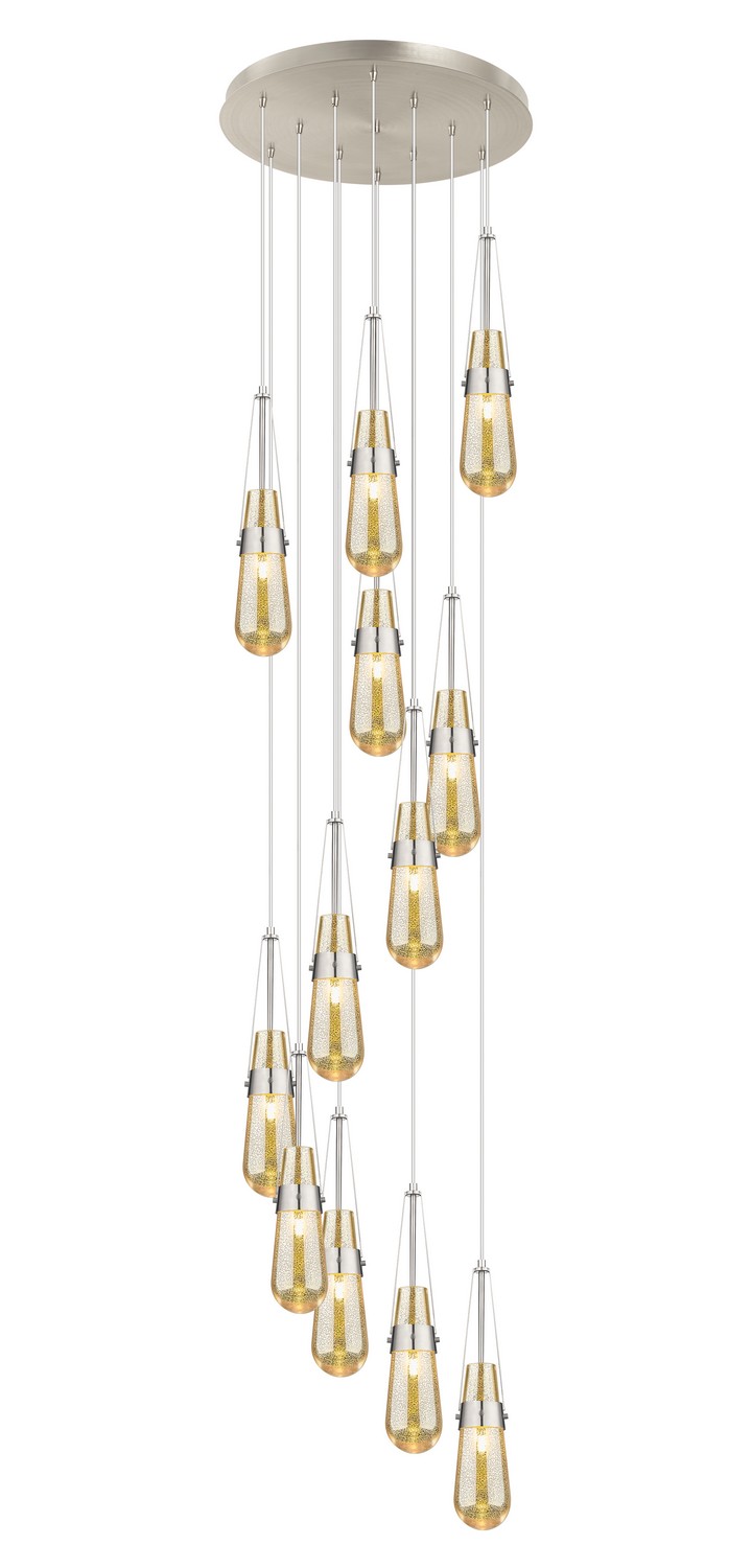 12 Light Pendant by Innovations - Downtown Urban Collection, Brushed Satin Nickel Finish - 126-452-1P-SN-G452-4ME