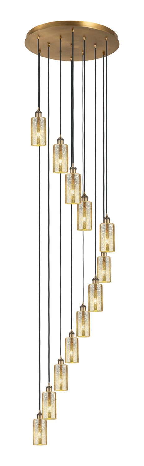 12 Light Pendant by Innovations - Downtown Urban Collection, Brushed Brass Finish - 126B-12P-BB-G434-7ME