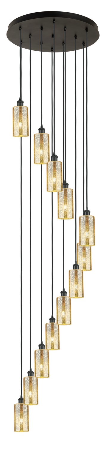 12 Light Pendant by Innovations - Downtown Urban Collection, Matte Black Finish - 126B-12P-BK-G434-7ME