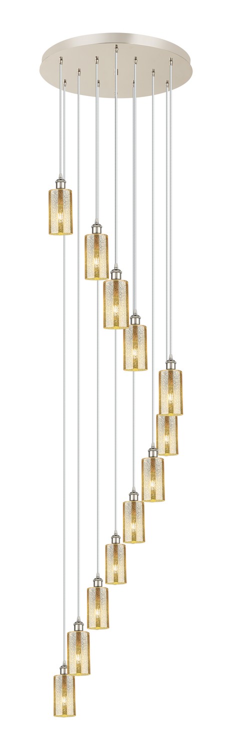 12 Light Pendant by Innovations - Downtown Urban Collection, Polished Nickel Finish - 126B-12P-PN-G434-7ME