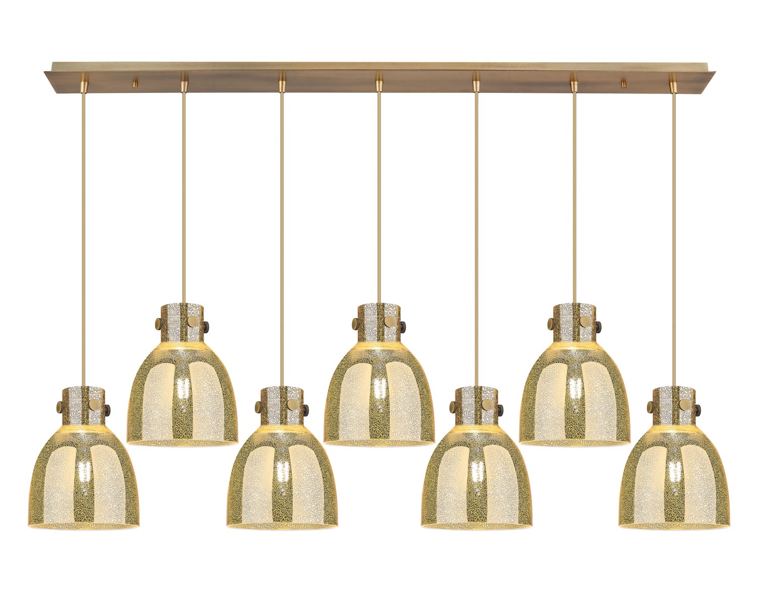Seven Light Linear Pendant by Innovations - Downtown Urban Collection, Brushed Brass Finish - 127-410-1PS-BB-G412-8ME