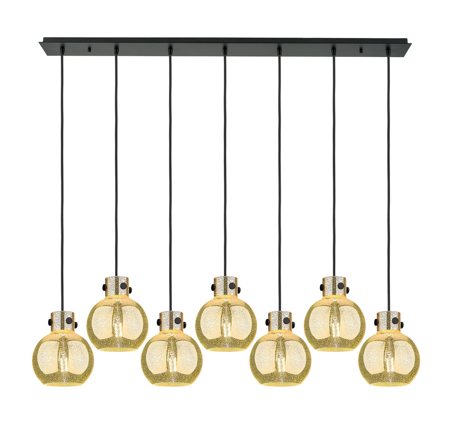 Seven Light Linear Pendant by Innovations - Newton Collection, Matte Black Finish - 127-410-1PS-BK-G410-8ME