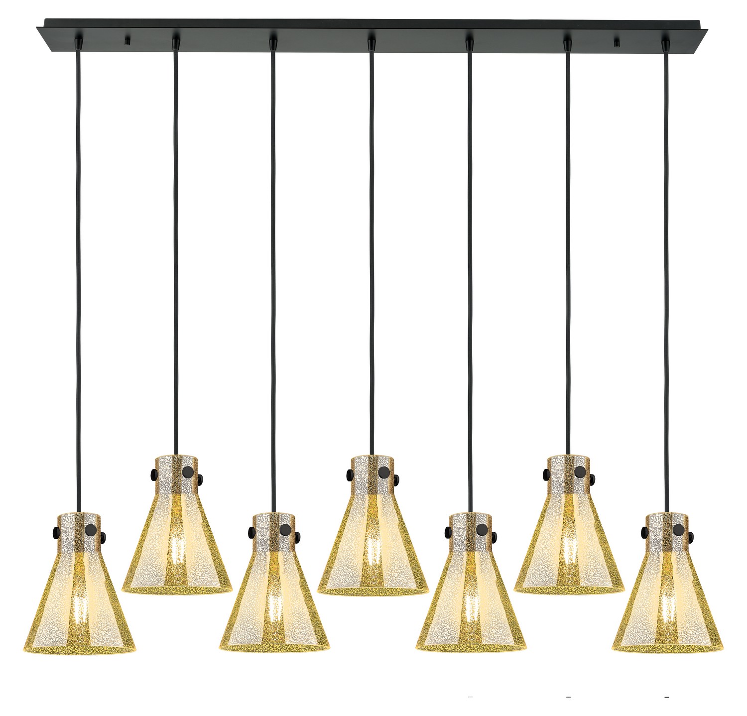 Seven Light Linear Pendant by Innovations - Downtown Urban Collection, Matte Black Finish - 127-410-1PS-BK-G411-8ME