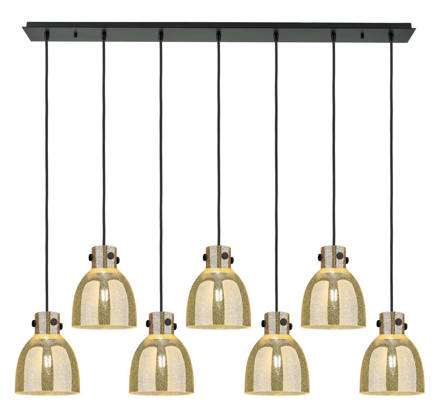 Seven Light Linear Pendant by Innovations - Downtown Urban Collection, Matte Black Finish - 127-410-1PS-BK-G412-8ME
