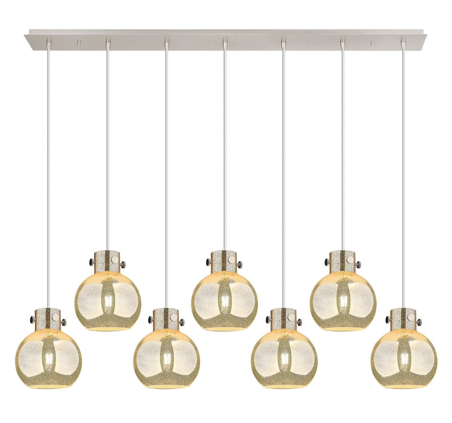 Seven Light Linear Pendant by Innovations - Newton Collection, Polished Nickel Finish - 127-410-1PS-PN-G410-8ME