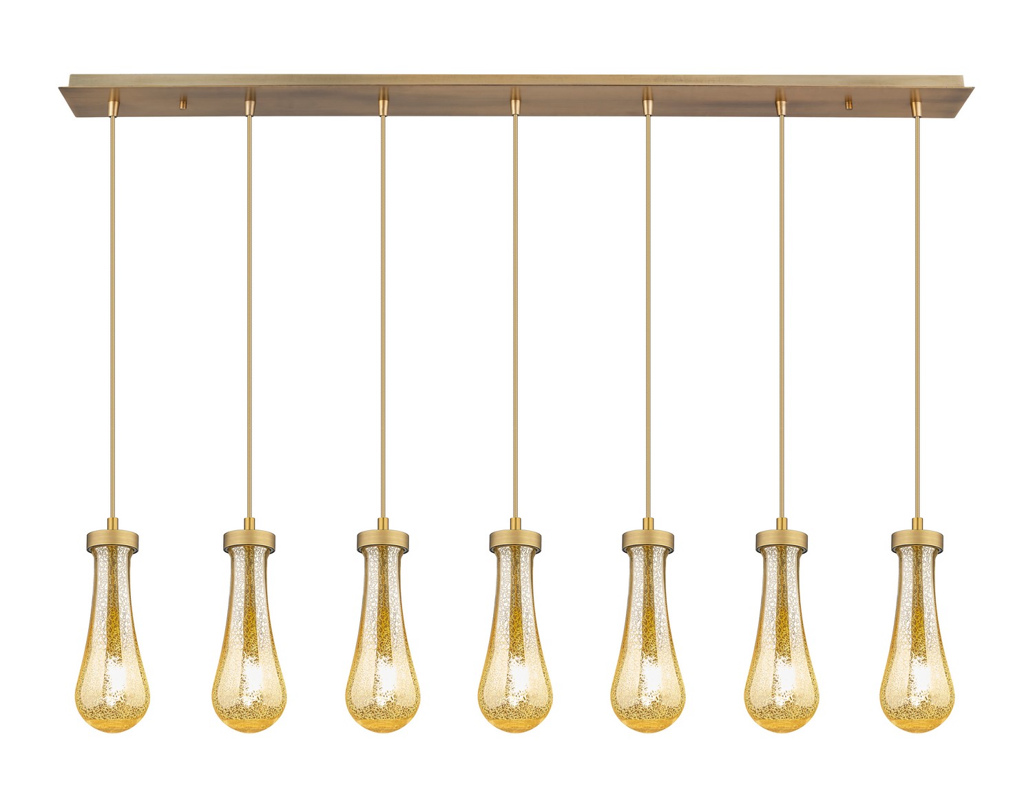 Seven Light Linear Pendant by Innovations - Downtown Urban Collection, Brushed Brushed Brass Finish - 127-451-1P-BB-G451-4ME
