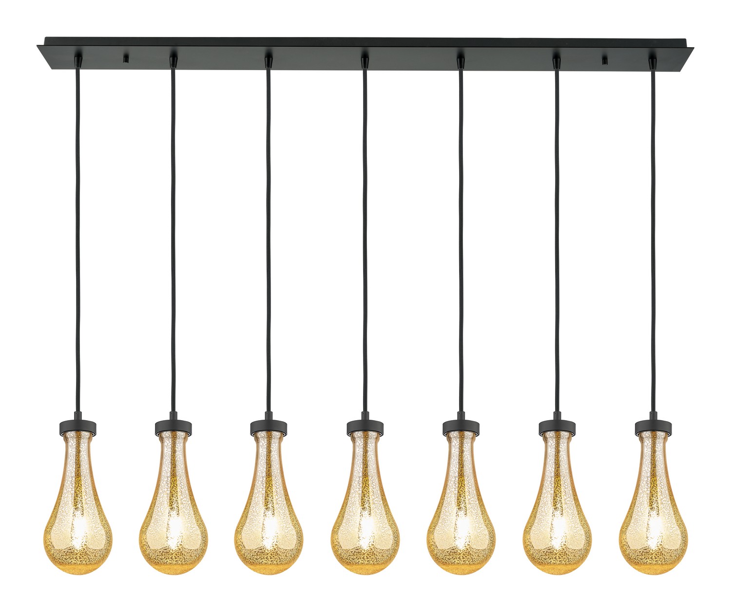 Seven Light Linear Pendant by Innovations - Downtown Urban Collection, Matte Black Finish - 127-451-1P-BK-G451-5ME