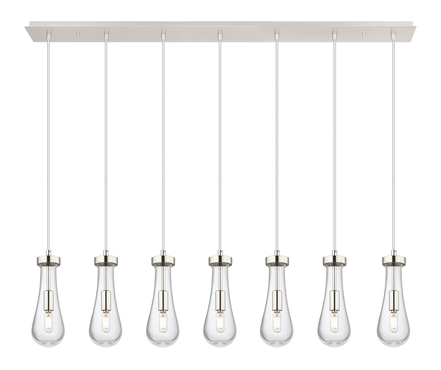 Seven Light Linear Pendant by Innovations - Downtown Urban Collection, Polished Nickel Finish - 127-451-1P-PN-G451-4CL
