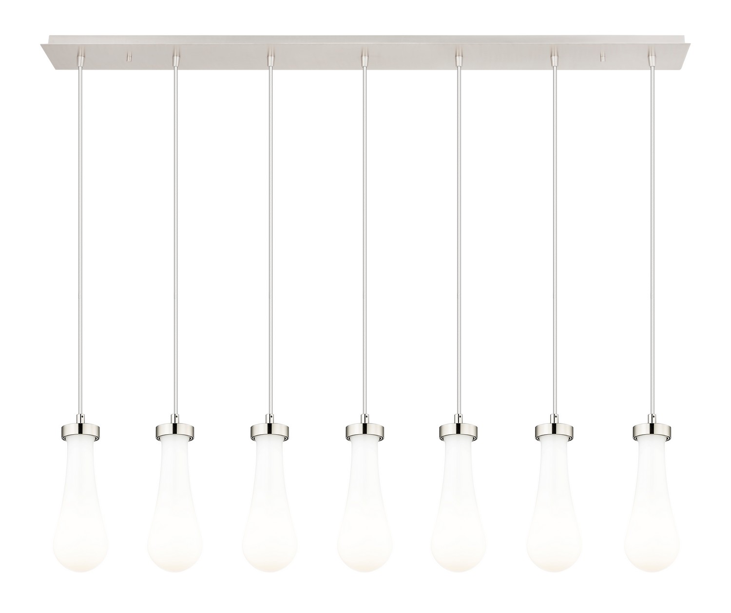 Seven Light Linear Pendant by Innovations - Downtown Urban Collection, Brushed Polished Nickel Finish - 127-451-1P-PN-G451-4GWH
