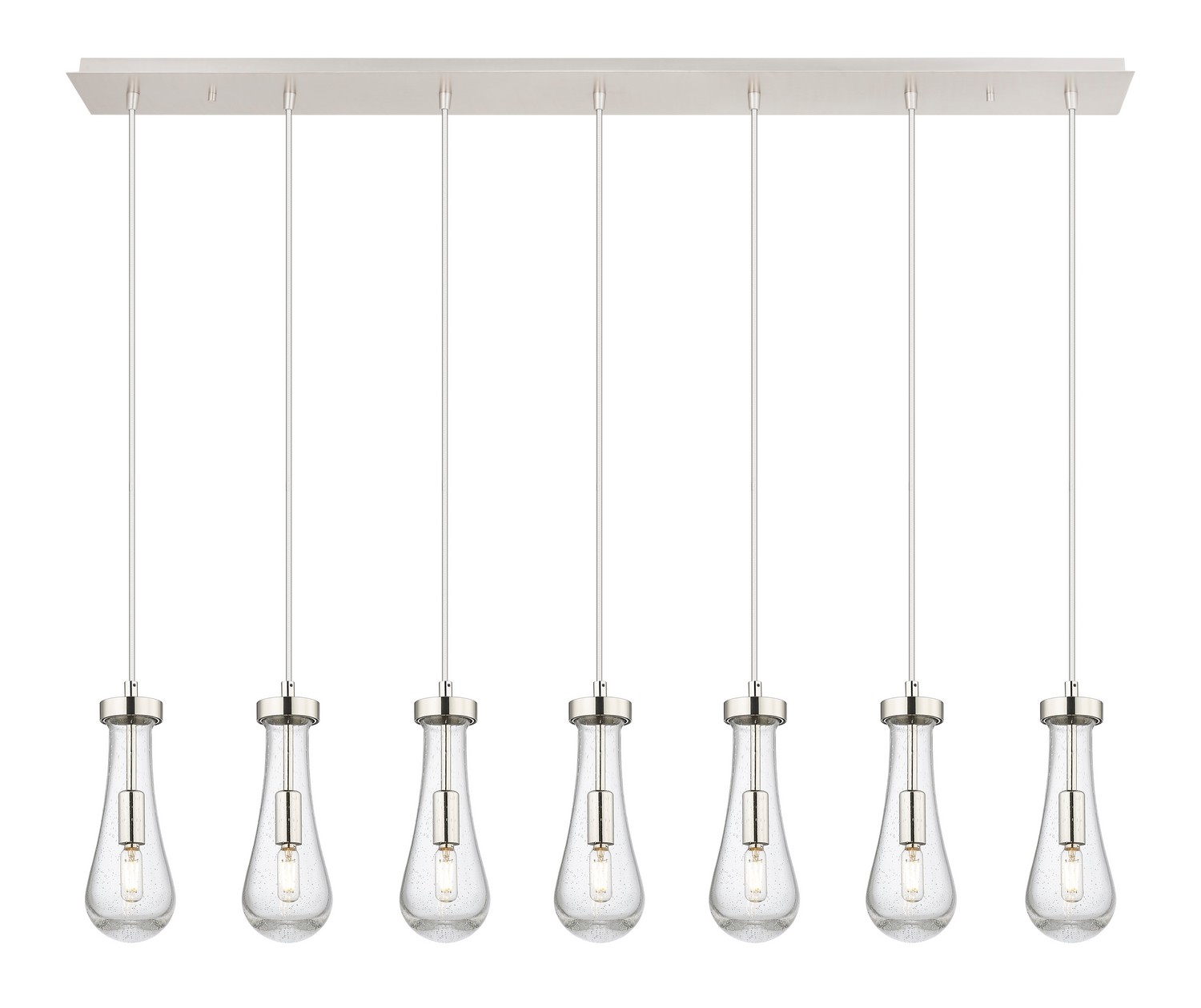 Seven Light Linear Pendant by Innovations - Downtown Urban Collection, Brushed Polished Nickel Finish - 127-451-1P-PN-G451-4SDY