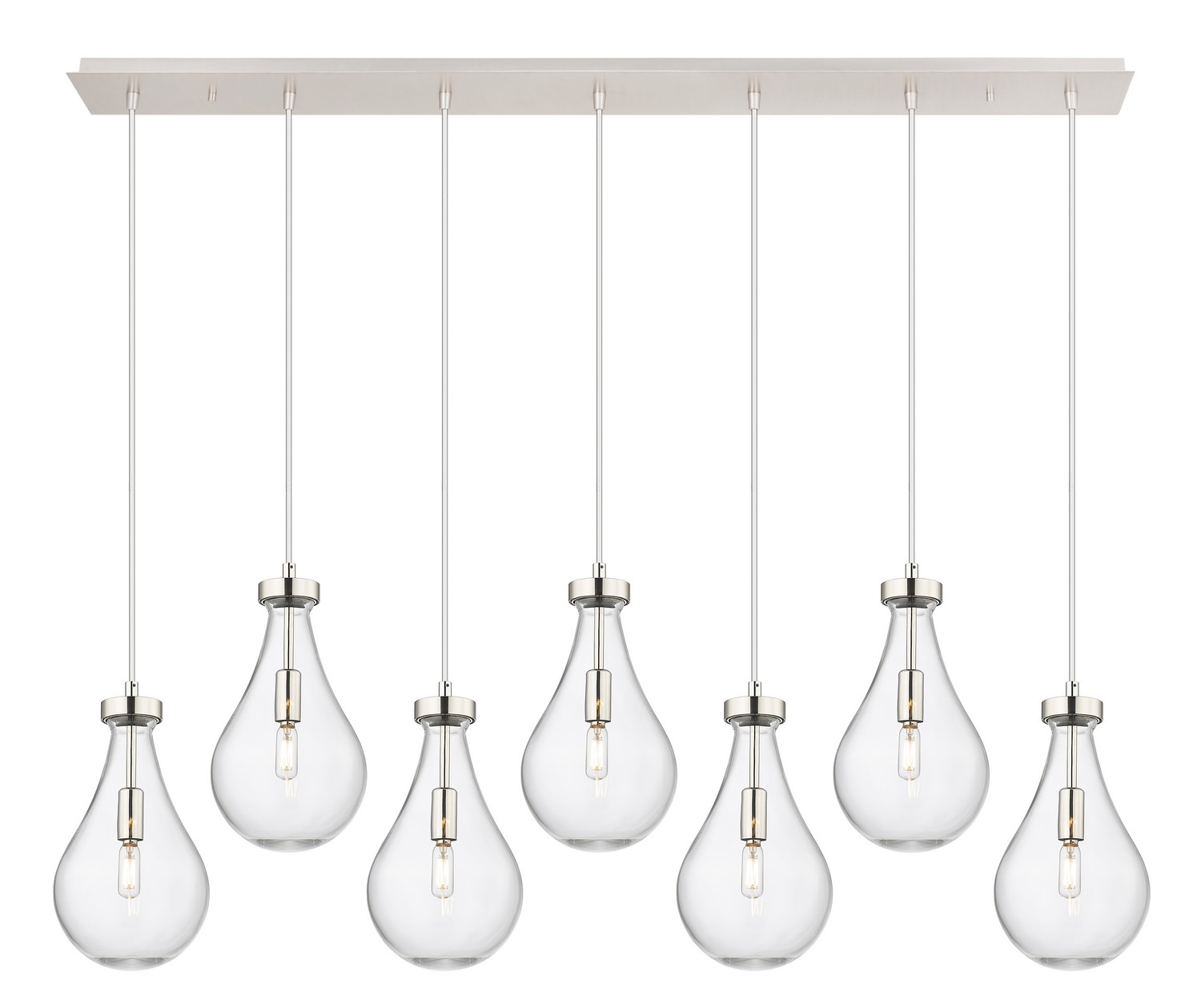 Seven Light Linear Pendant by Innovations - Downtown Urban Collection, Polished Nickel Finish - 127-451-1P-PN-G451-7CL