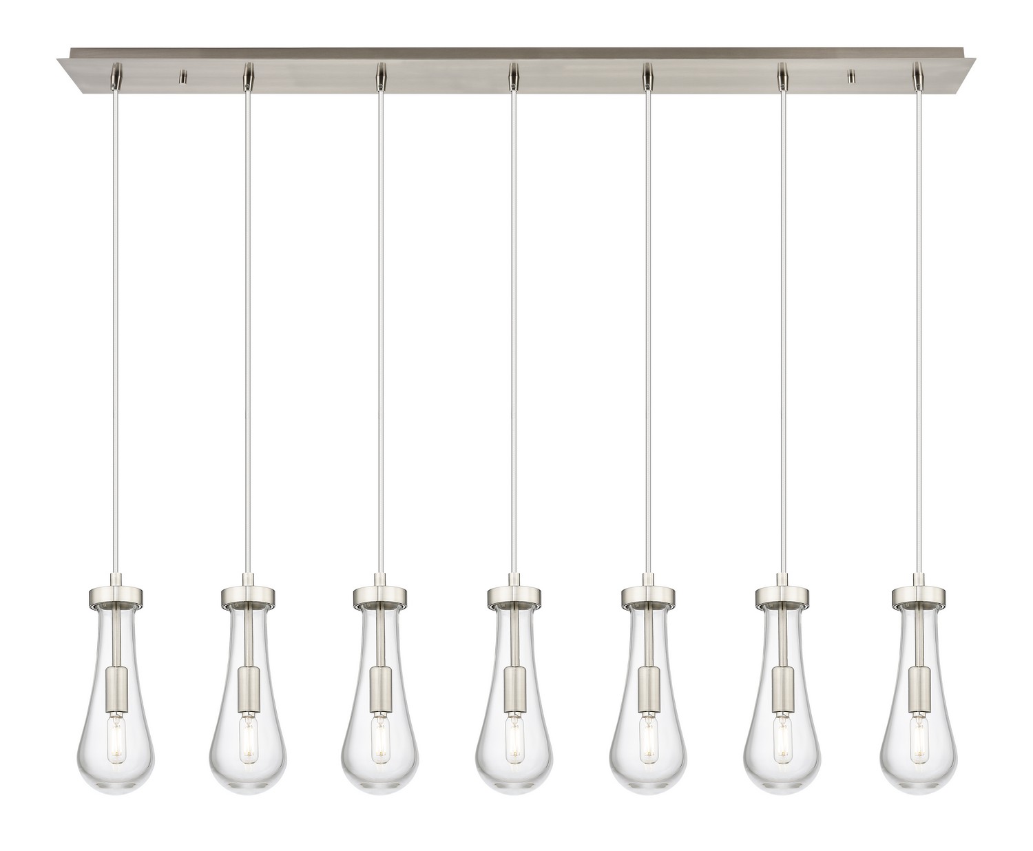 Seven Light Linear Pendant by Innovations - Downtown Urban Collection, Brushed Satin Nickel Finish - 127-451-1P-SN-G451-4CL