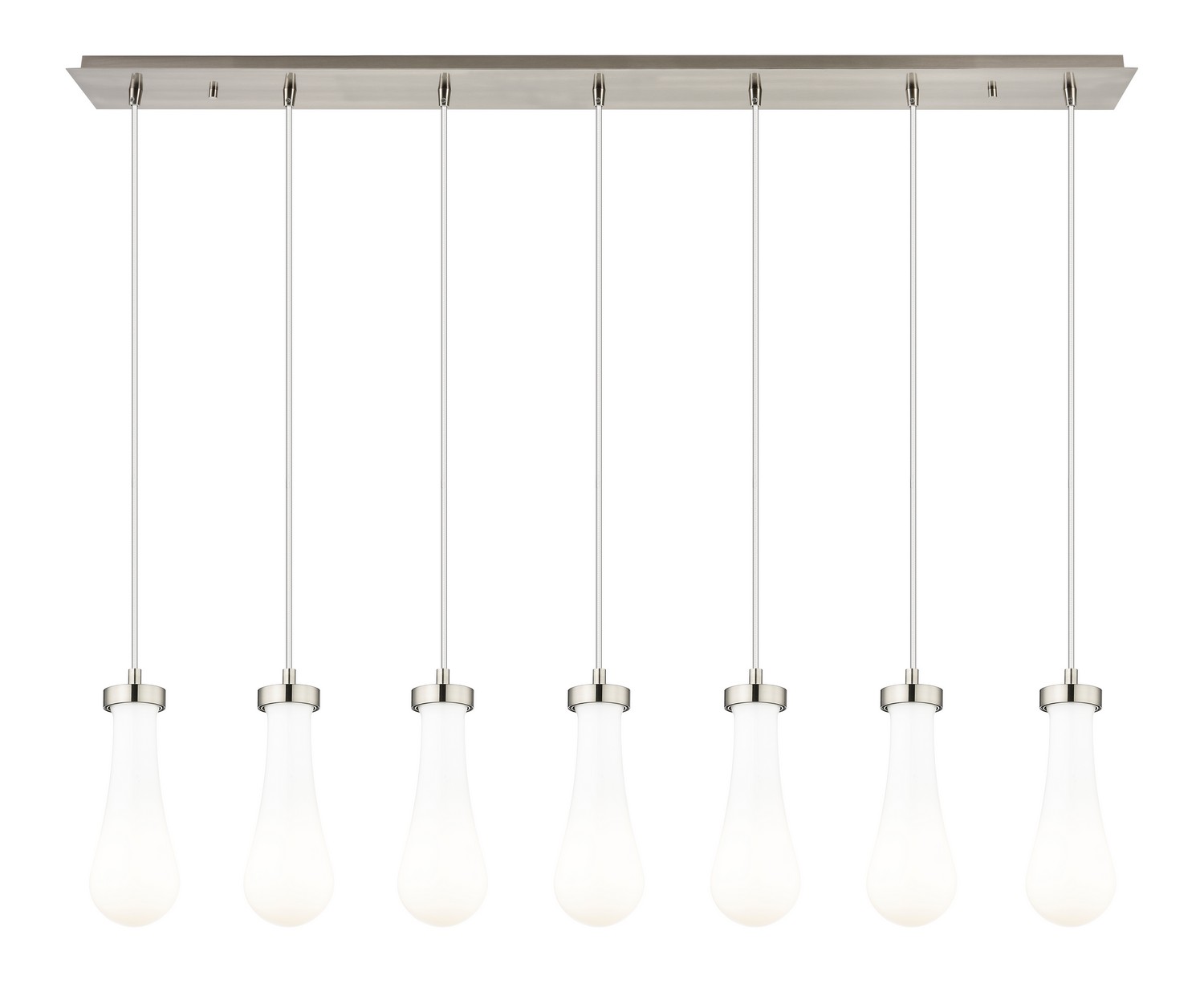 Seven Light Linear Pendant by Innovations - Downtown Urban Collection, Brushed Satin Nickel Finish - 127-451-1P-SN-G451-4GWH