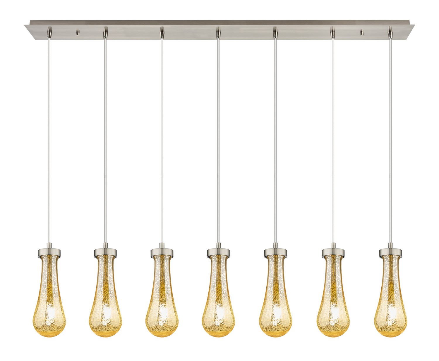 Seven Light Linear Pendant by Innovations - Downtown Urban Collection, Brushed Satin Nickel Finish - 127-451-1P-SN-G451-4ME