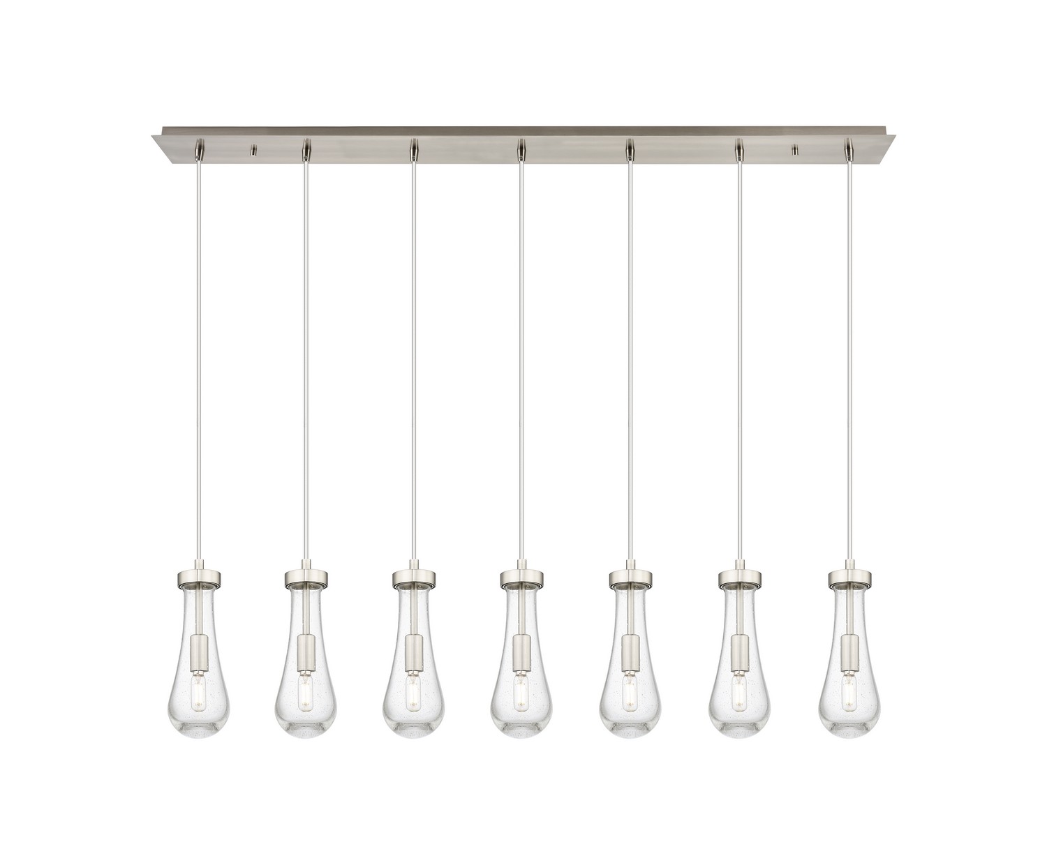 Seven Light Linear Pendant by Innovations - Downtown Urban Collection, Brushed Satin Nickel Finish - 127-451-1P-SN-G451-4SDY