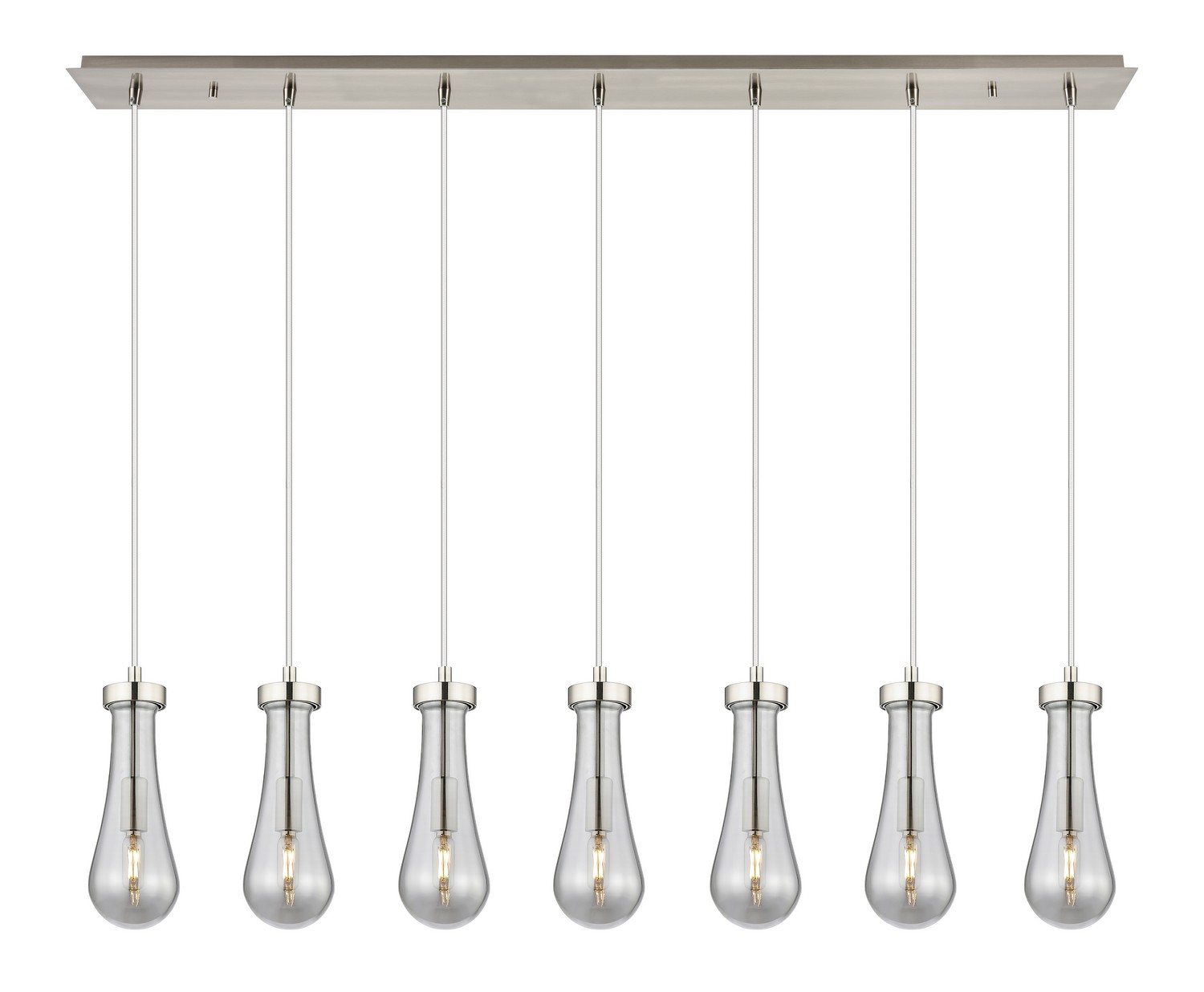 Seven Light Linear Pendant by Innovations - Downtown Urban Collection, Brushed Satin Nickel Finish - 127-451-1P-SN-G451-4SM