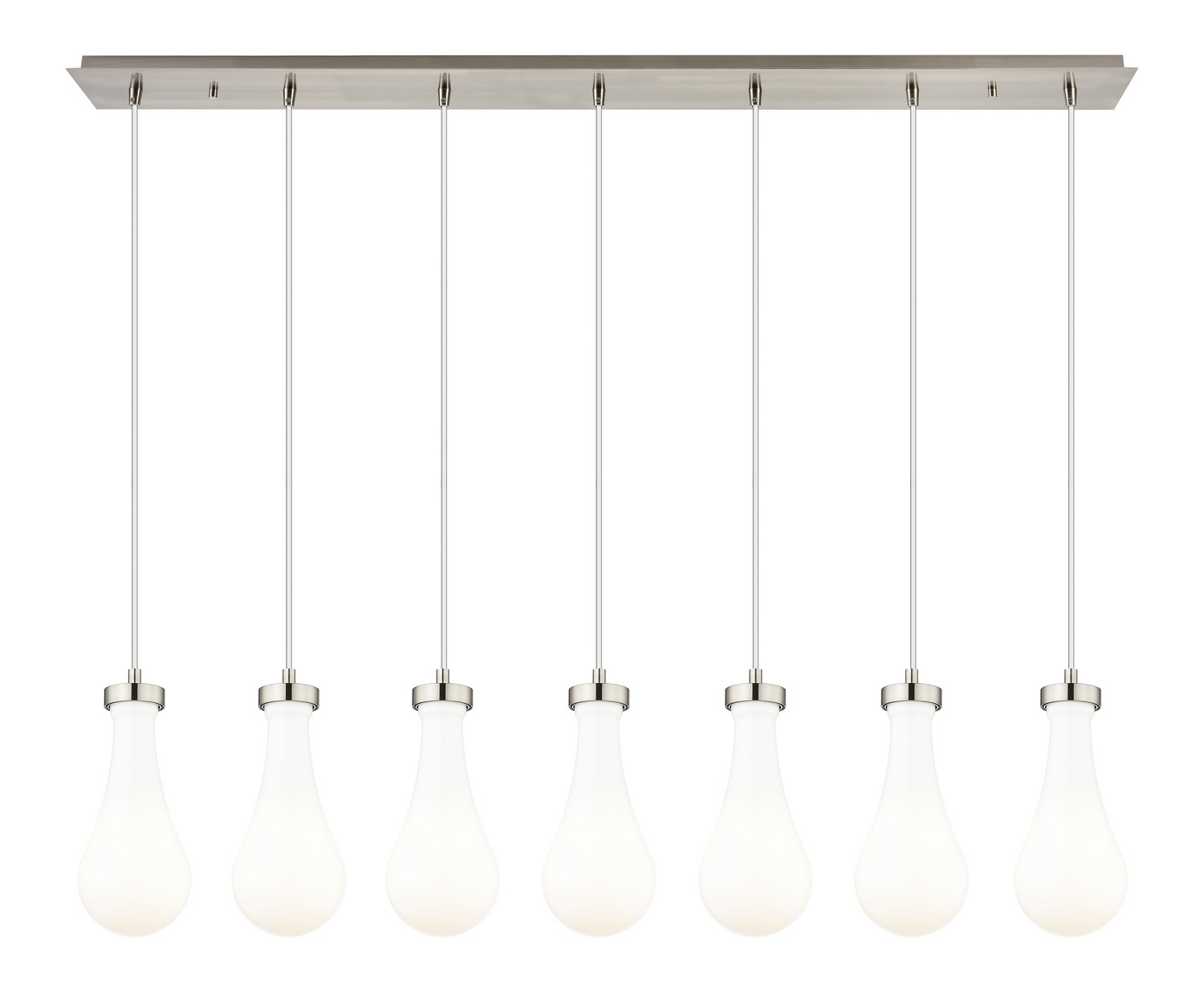 Seven Light Linear Pendant by Innovations - Downtown Urban Collection, Brushed Satin Nickel Finish - 127-451-1P-SN-G451-5GWH