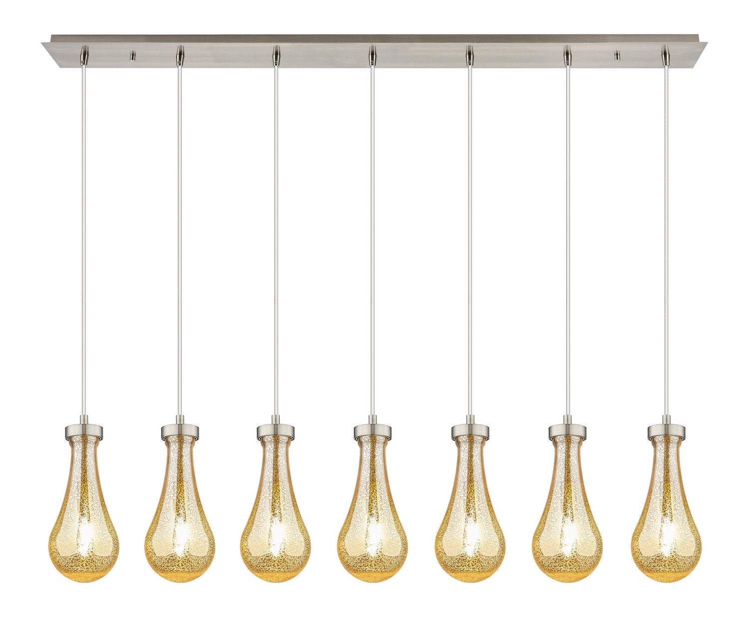 Seven Light Linear Pendant by Innovations - Downtown Urban Collection, Brushed Satin Nickel Finish - 127-451-1P-SN-G451-5ME