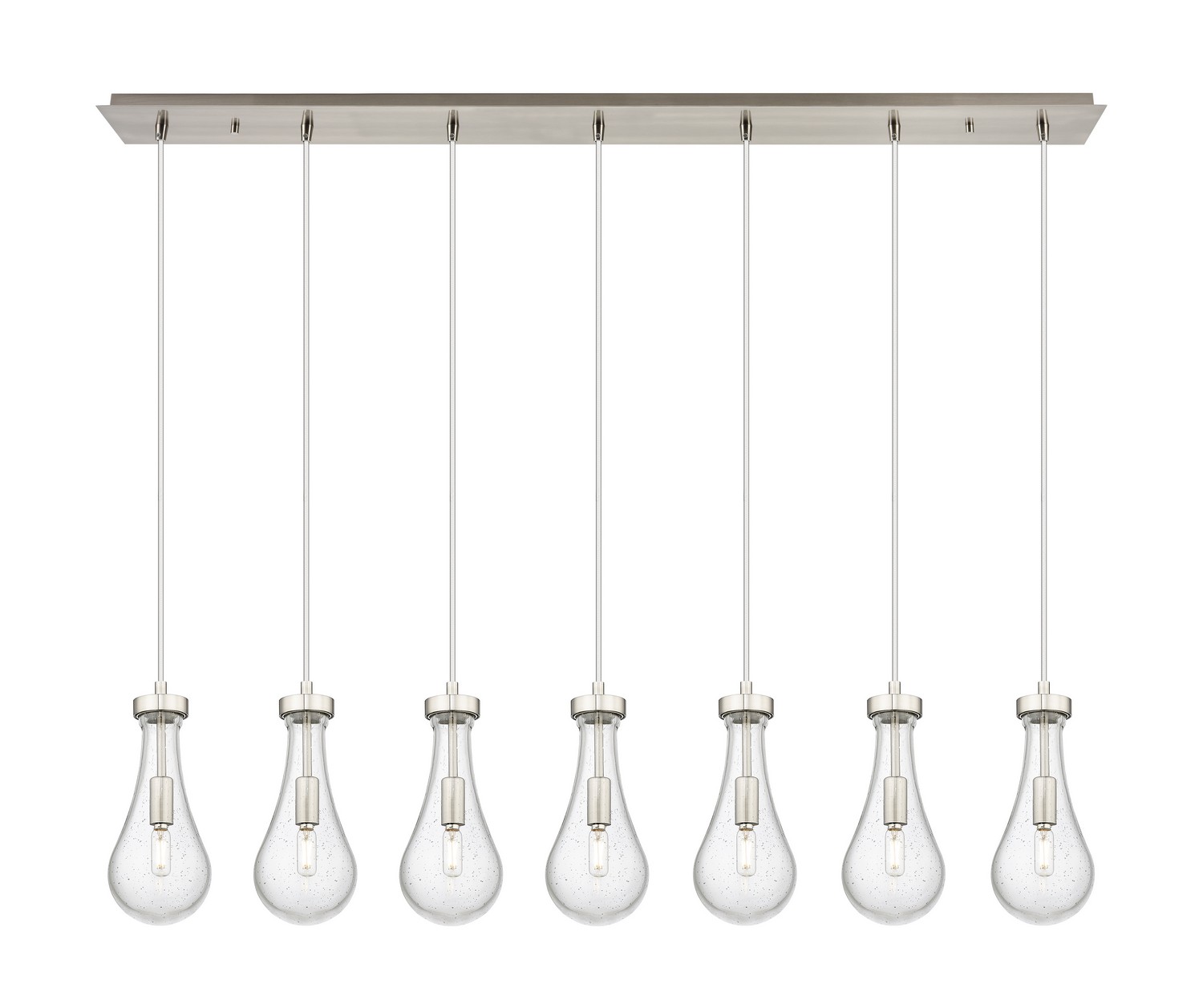 Seven Light Linear Pendant by Innovations - Downtown Urban Collection, Brushed Satin Nickel Finish - 127-451-1P-SN-G451-5SDY