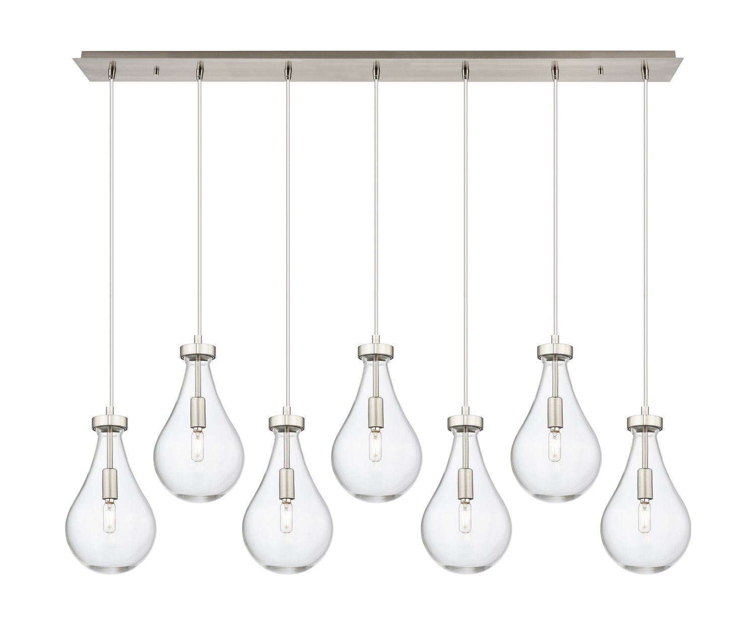 Seven Light Linear Pendant by Innovations - Downtown Urban Collection, Brushed Satin Nickel Finish - 127-451-1P-SN-G451-7CL