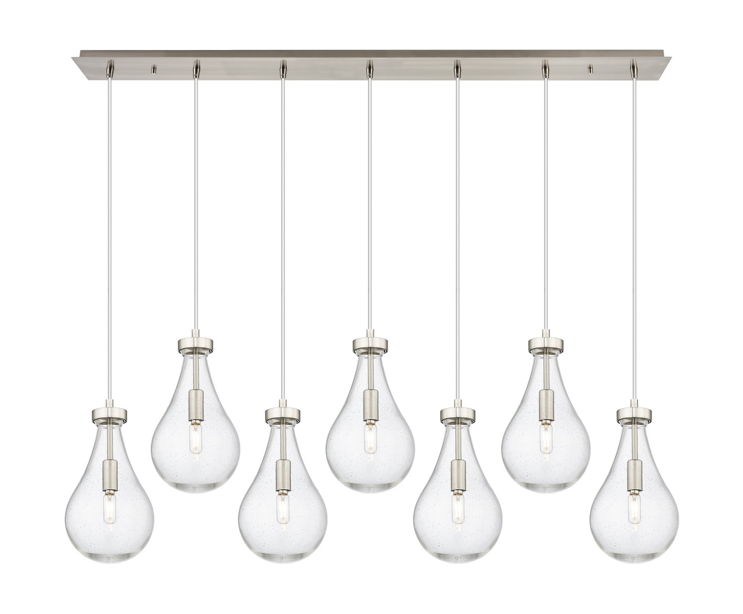 Seven Light Linear Pendant by Innovations - Downtown Urban Collection, Brushed Satin Nickel Finish - 127-451-1P-SN-G451-7SDY