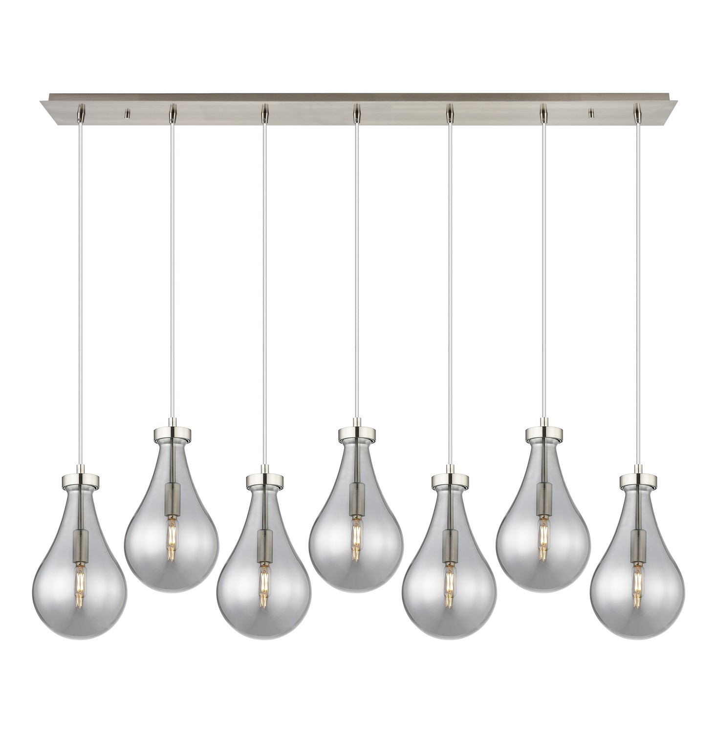 Seven Light Linear Pendant by Innovations - Downtown Urban Collection, Brushed Satin Nickel Finish - 127-451-1P-SN-G451-7SM