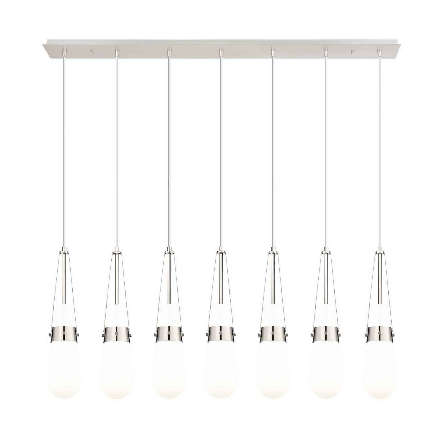 Seven Light Linear Pendant by Innovations - Downtown Urban Collection, Polished Nickel Finish - 127-452-1P-PN-G452-4GWH