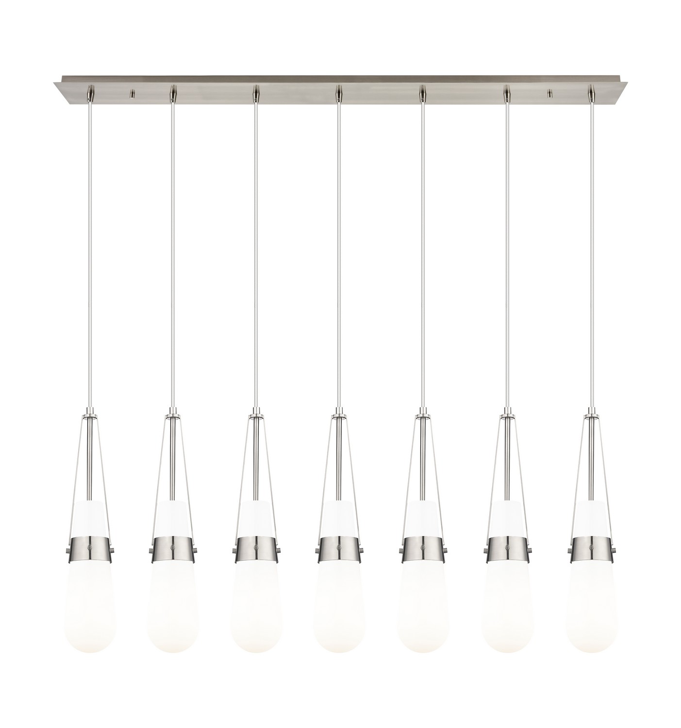 Seven Light Linear Pendant by Innovations - Downtown Urban Collection, Brushed Satin Nickel Finish - 127-452-1P-SN-G452-4GWH