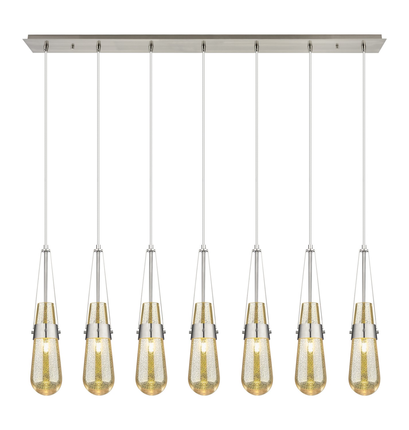 Seven Light Linear Pendant by Innovations - Downtown Urban Collection, Brushed Satin Nickel Finish - 127-452-1P-SN-G452-4ME