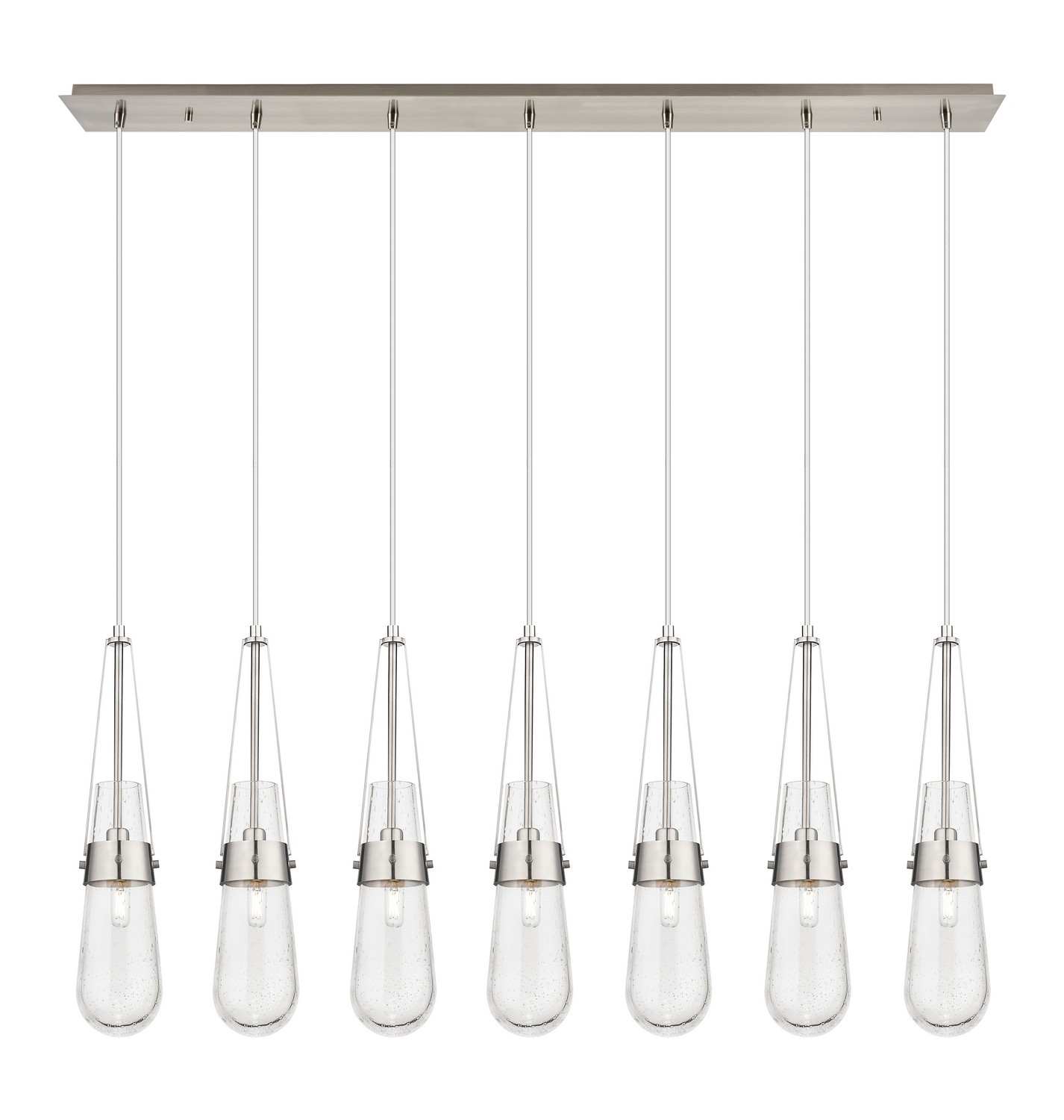 Seven Light Linear Pendant by Innovations - Downtown Urban Collection, Brushed Satin Nickel Finish - 127-452-1P-SN-G452-4SDY
