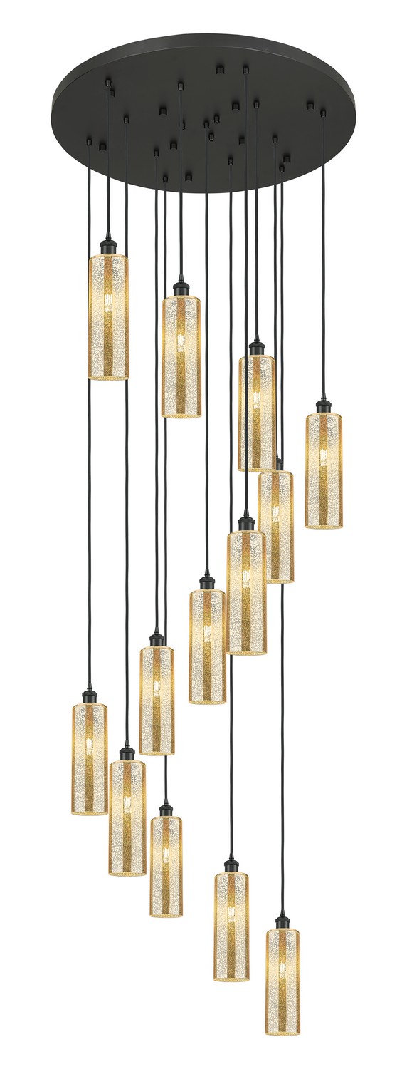 13 Light Pendant by Innovations - Downtown Urban Collection, Matte Black Finish - 132BK-B-13P-BK-G434-12ME