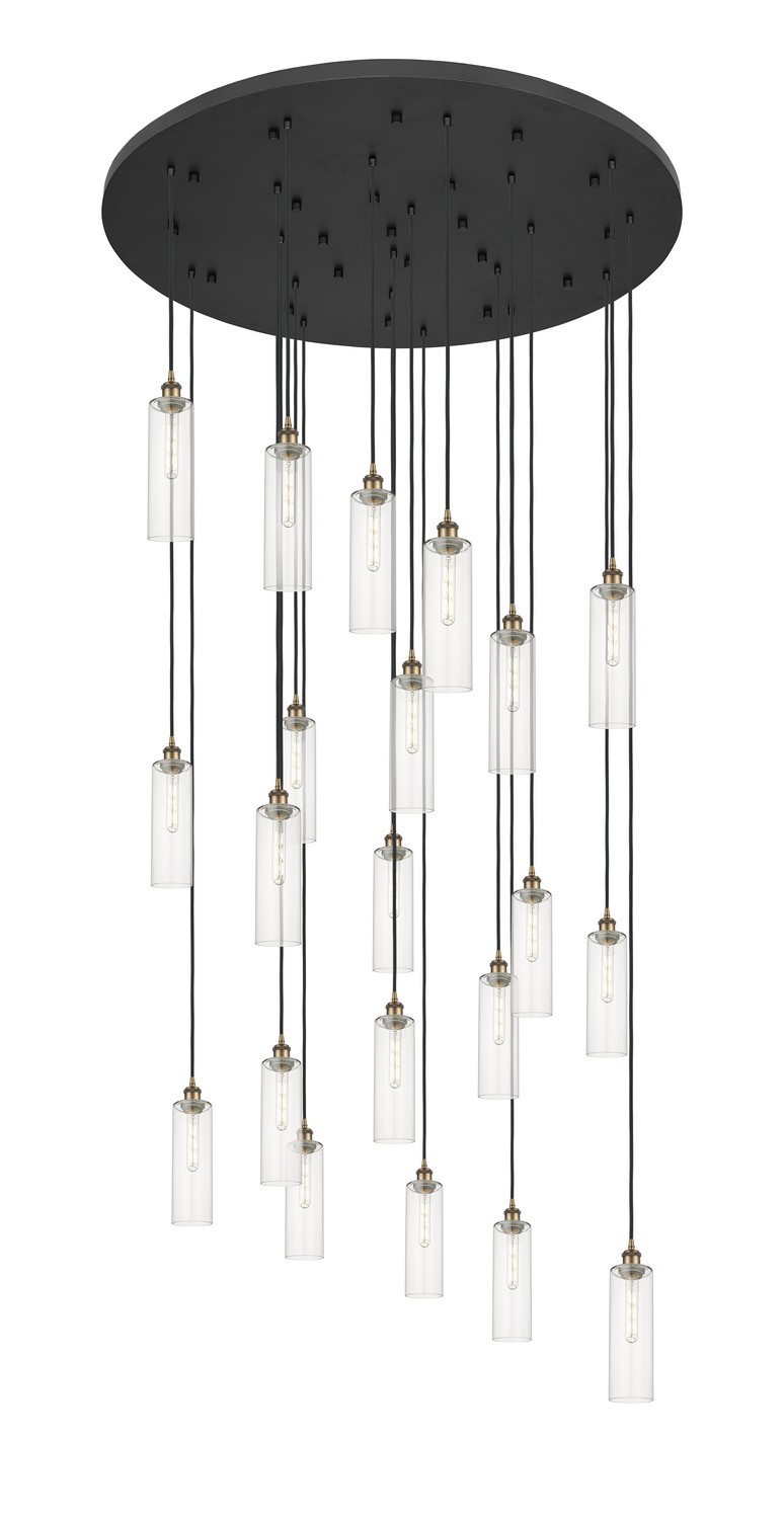 21 Light Pendant by Innovations - Downtown Urban Collection, Brushed Brass Finish - 148BK-B-21P-BB-G434-12CL