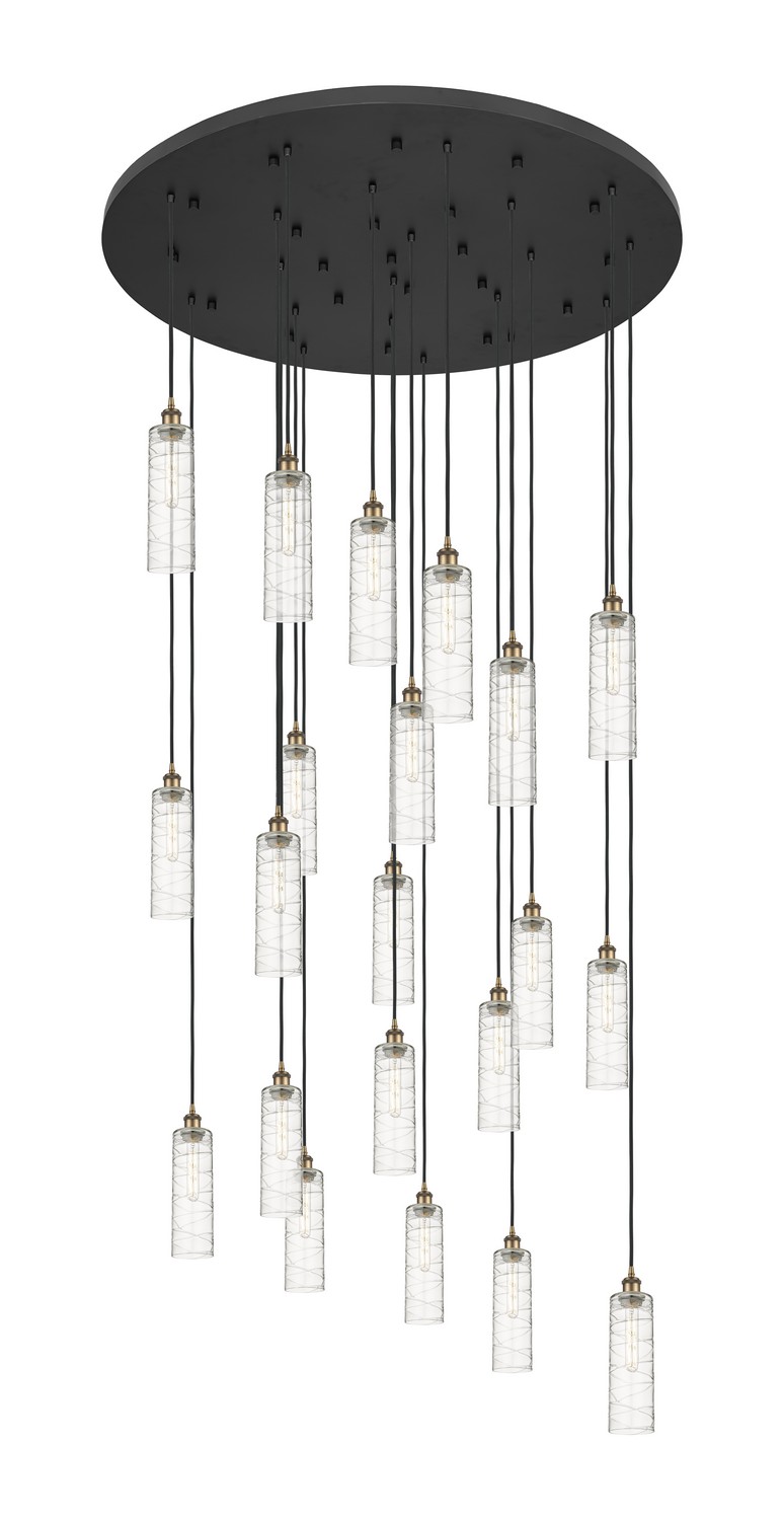 21 Light Pendant by Innovations - Downtown Urban Collection, Brushed Brass Finish - 148BK-B-21P-BB-G434-12DE