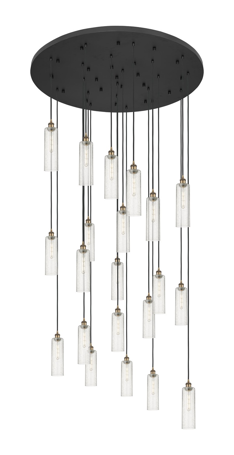 21 Light Pendant by Innovations - Downtown Urban Collection, Brushed Brass Finish - 148BK-B-21P-BB-G434-12SDY