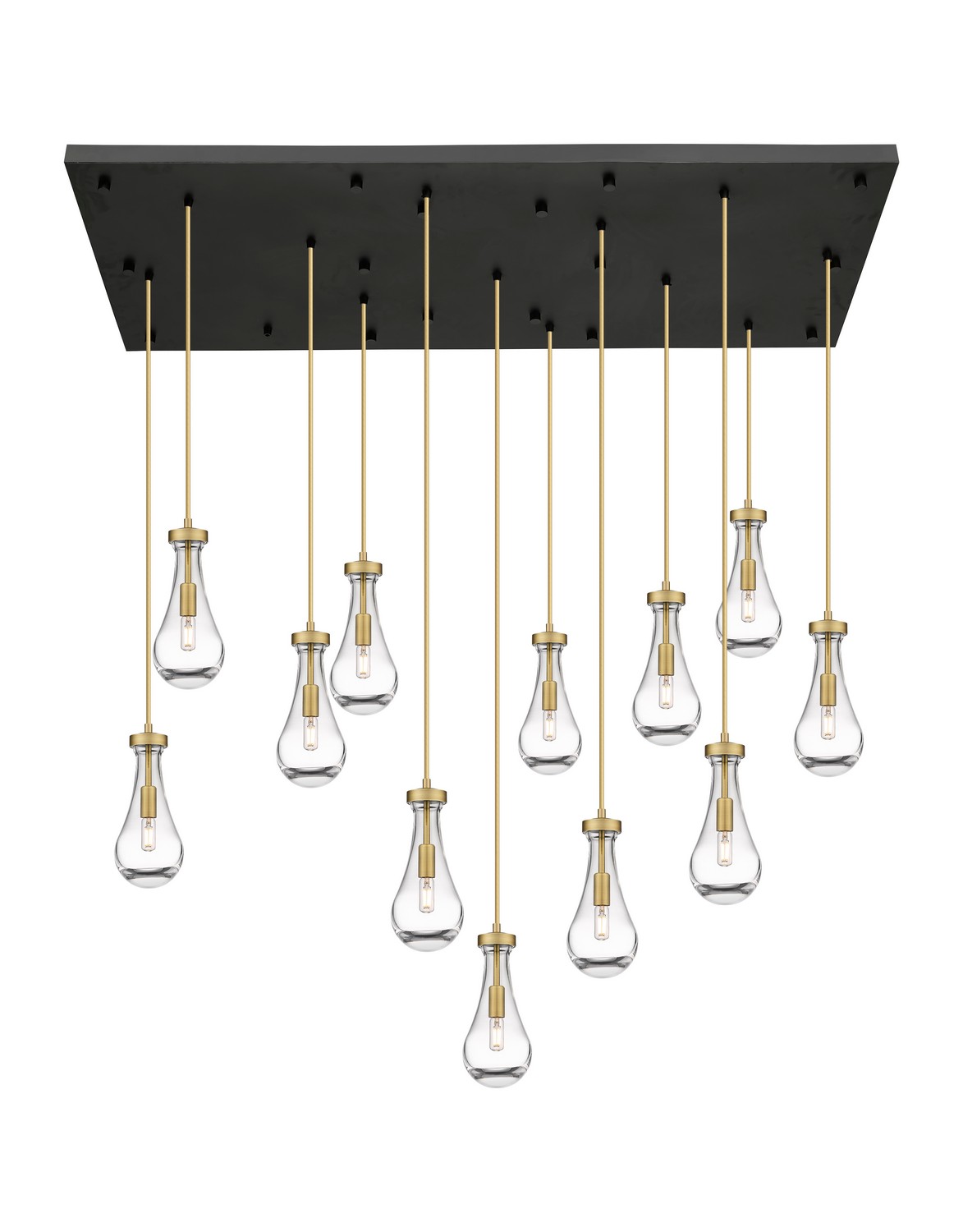 13 Light Pendant by Innovations - Downtown Urban Collection, Brushed Brass Finish - 154BK-451-1P-BB-G451-5CL-20