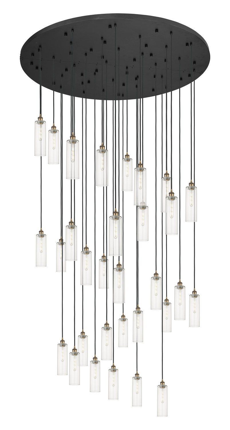 31 Light Pendant by Innovations - Downtown Urban Collection, Brushed Brass Finish - 160BK-B-31P-BB-G434-12CL