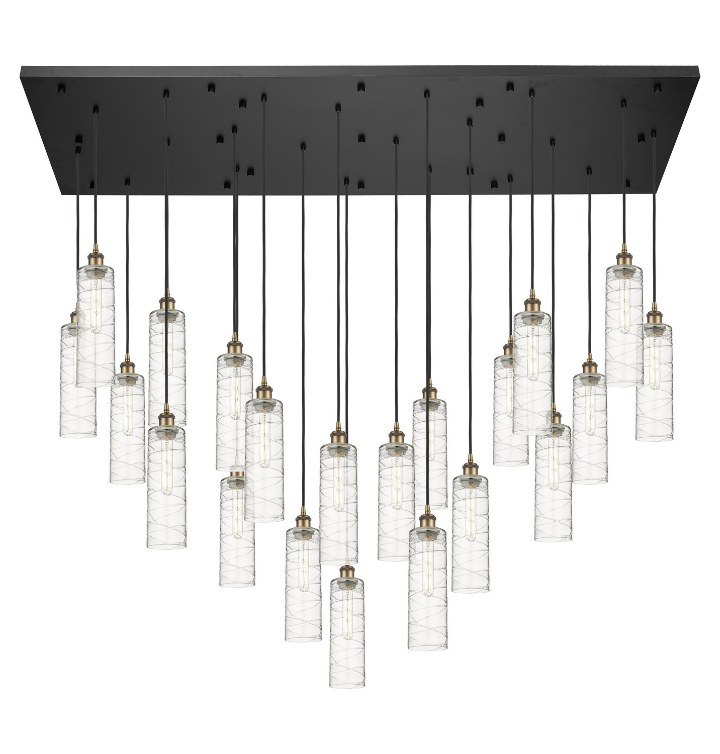 21 Light Pendant by Innovations - Downtown Urban Collection, Brushed Brass Finish - 172BK-B-21P-BB-G434-12DE