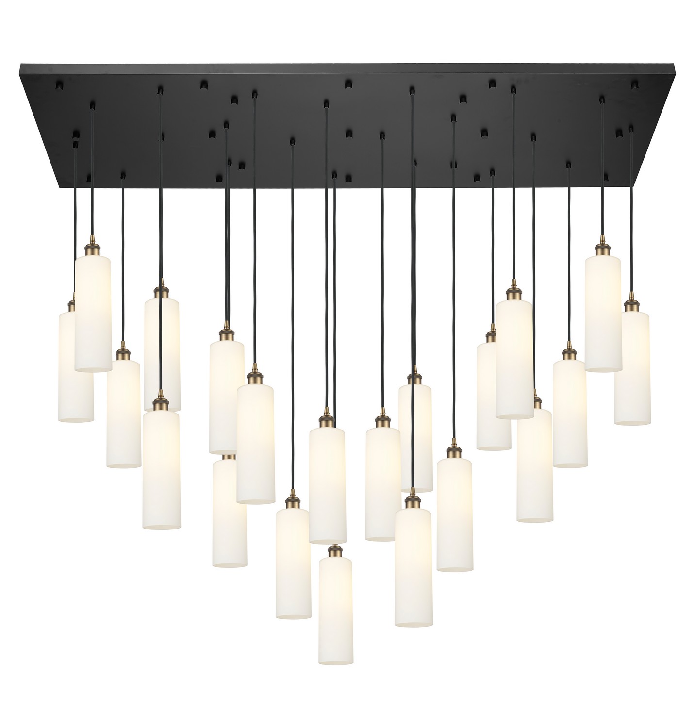21 Light Pendant by Innovations - Downtown Urban Collection, Brushed Brass Finish - 172BK-B-21P-BB-G434-12WH