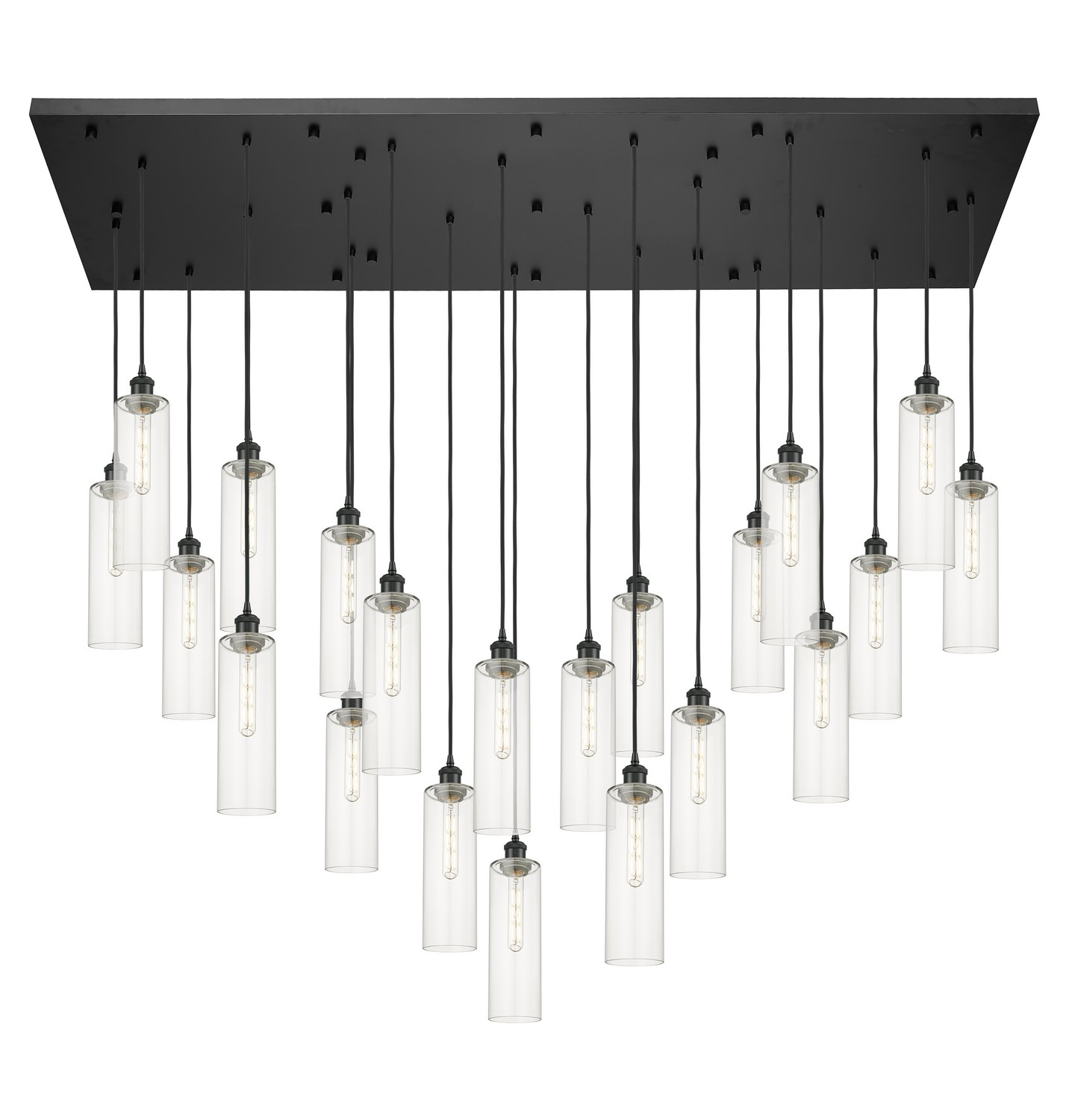 21 Light Pendant by Innovations - Downtown Urban Collection, Matte Black Finish - 172BK-B-21P-BK-G434-12CL