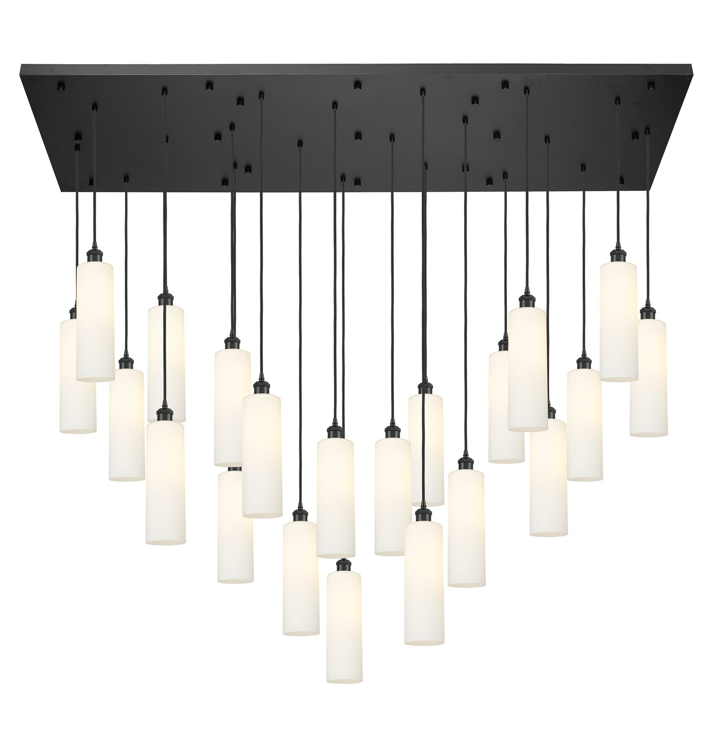 21 Light Pendant by Innovations - Downtown Urban Collection, Matte Black Finish - 172BK-B-21P-BK-G434-12WH