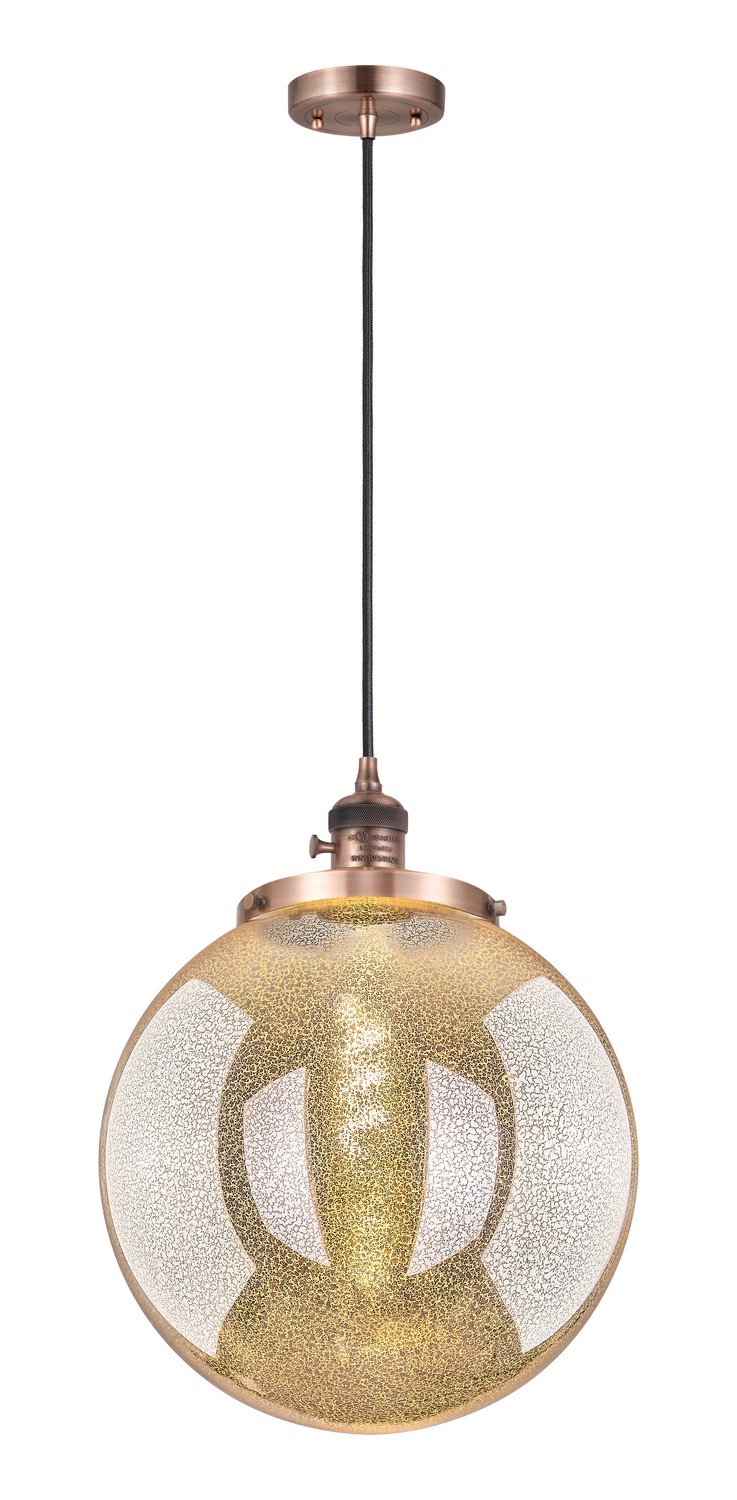 One Light Mini Pendant by Innovations - Franklin Restoration Collection, Antique Copper Finish - 201CSW-AC-G208-14