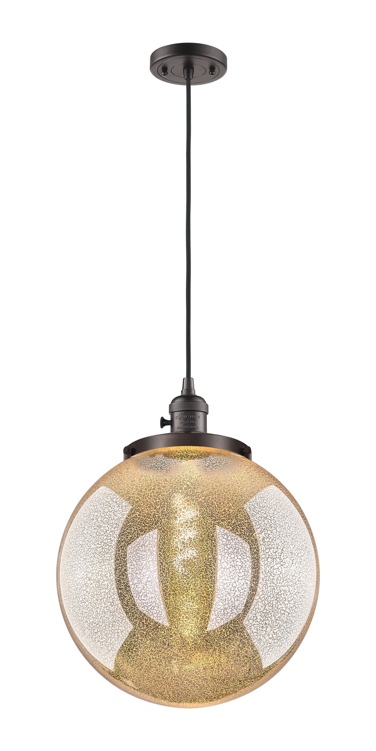 One Light Mini Pendant by Innovations - Franklin Restoration Collection, Oil Rubbed Bronze Finish - 201CSW-OB-G208-14
