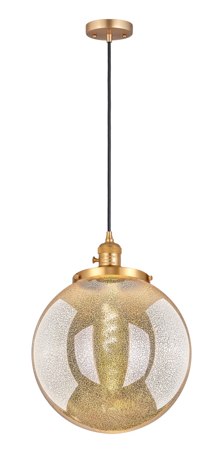 One Light Mini Pendant by Innovations - Franklin Restoration Collection, Satin Gold Finish - 201CSW-SG-G208-14