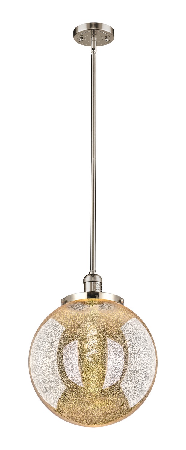 One Light Pendant by Innovations - Franklin Restoration Collection, Polished Nickel Finish - 201S-PN-G208-14